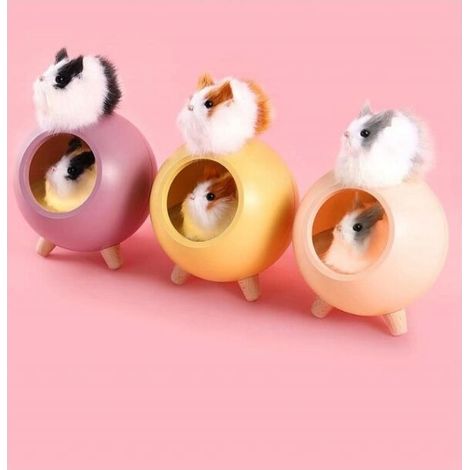 Mini-Nachtlicht mit USB-Ladefunktion für ein gemütliches Haustierhaus, kreatives Geschenk, niedliche Tischlampe, Nachttischlampe für Kinder, lila Hamster (1/5)