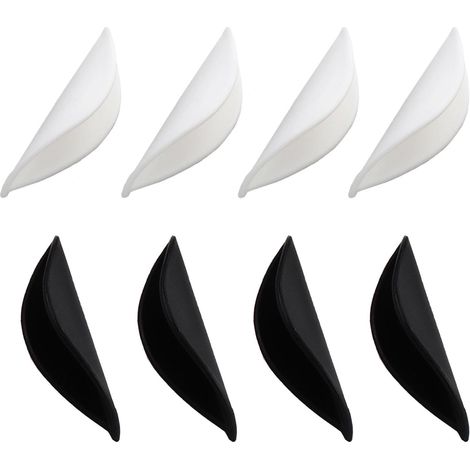8 Pièces Poignées Porte Autocollantes, Sans Perçage Poignée Meuble, Balcon Adhésives Poignées, Poignet Porte Coquille, pour Porte de Terrasse, Porte en Verre (Noir+Blanc) (1/5)
