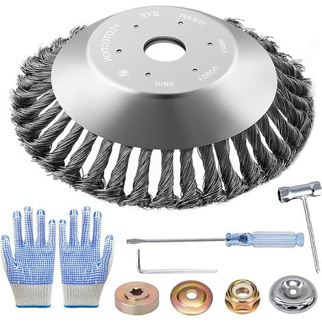 Weed Brush Cutter 250mm x 1 Inch Strimmer Wire Brush Cutter Weed Brush for Strimmer (1/5)