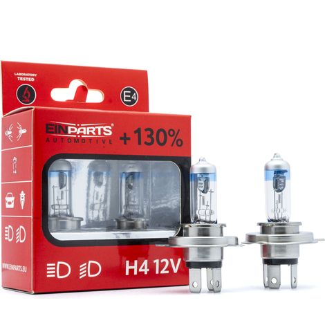 Bombillas halógenas EinParts H4 12V 5000K blancas 60/55W P43t, 2 unidades (1/5)