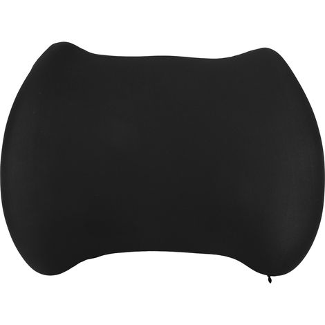 Coussin lombaire avec design convexe ergonomique mémoire forme détachable respirant coussin de chaise de bureau noir (1/5)