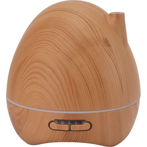 Aromatherapie-Luftbefeuchter mit siebenfarbiger LED-Beleuchtung, geräuscharmem Betrieb, 300-ml-Wassertank, 110–240 V, Diffusor-Luftbefeuchter für Schlaf- und Wohnzimmer, Abdeckung in heller Maserung, (1/5)