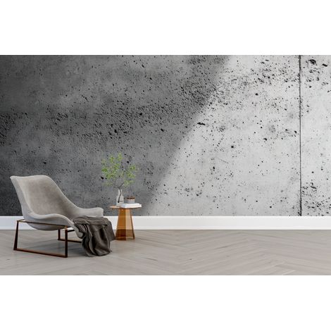 Papier peint grunge beton cire bicolore avec zone dombre - 150 x 250 cm (1/2)