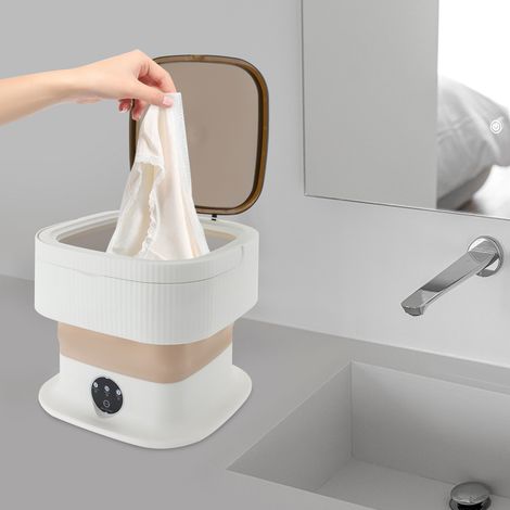 Tragbare Mini Waschmaschine faltbar 10 l große Kapazität, Khaki (1/5)