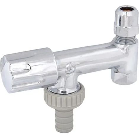 JS Válvula para electrodomésticos para válvula de escuadra, racor para manguera, maneta de diseño, DN10, 3/8'', pulido y cromado, 0071211050001