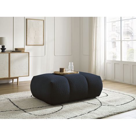 BOBOCHIC - Pouf FUJI tissu bouclette Bleu foncé (1/5)