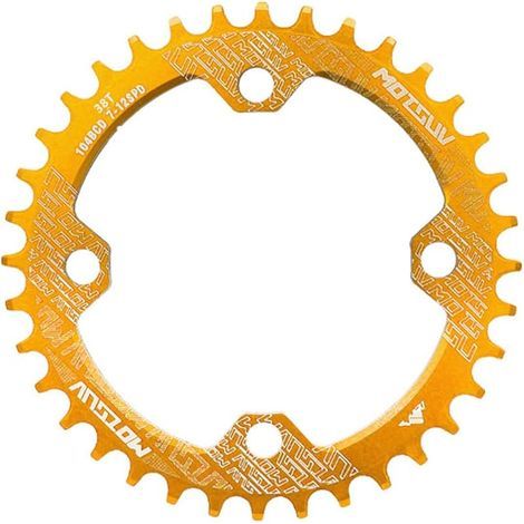 104 BCD 38T Plateau simple de vélo étroit et large, rond (doré) (1/5)