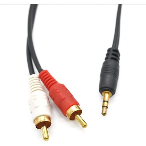 Câble audio stéréo (AUX) avec prise jack 3,5 mm mâle vers 2 RCA mâles, compatible avec les lecteurs MP3, téléphones portables, téléviseurs, chaînes hi-fi et enceintes. Disponible en longueurs de 1,5 m (1/4)