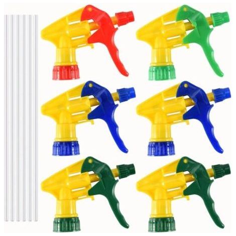 Nozzle Head Spray Bottle Sprayer Trigger Chemical Resistant 6 Pcs (1/4)