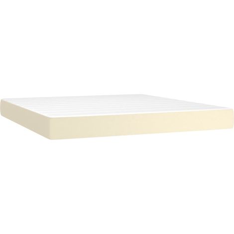 Pocket Spring Bed Mattress Medium Cream 180x200x20 cm Faux Leather vidaXL