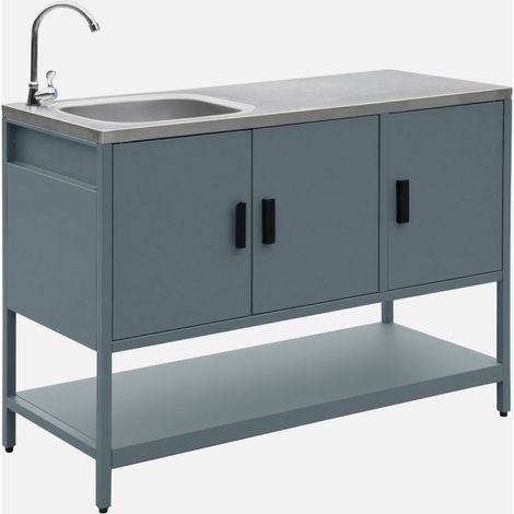 Modulo cucina da esterno in acciaio con lavandino, 120cm