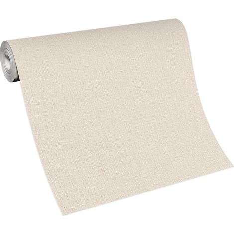 Papier peint moderne beige créme pour cuisine | Tapisserie unie beige idéal chambre adulte | Papier peint scandinave unicolore (1/4)