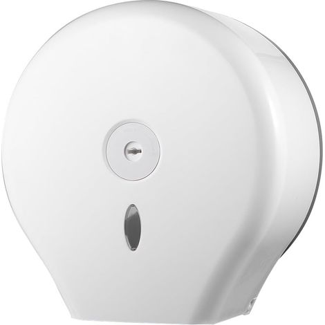 Porte-rouleau de papier toilette mural rond en ABS blanc avec fenêtre visualisation du niveau , conv (1/5)