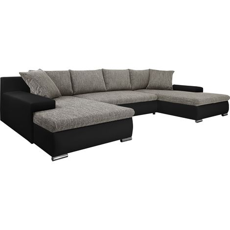 Tendencio – Canapé panoramique convertible 350 cm – 5 places – Couchage 300 cm x 140 cm – Fabrication européenne – Garantie 2 ans
