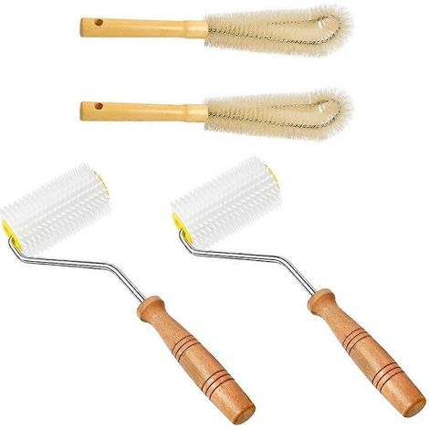 Extracteur de miel, rouleau à aiguilles pour désoperculer, apiculture avec brosse de nettoyage pour abeilles