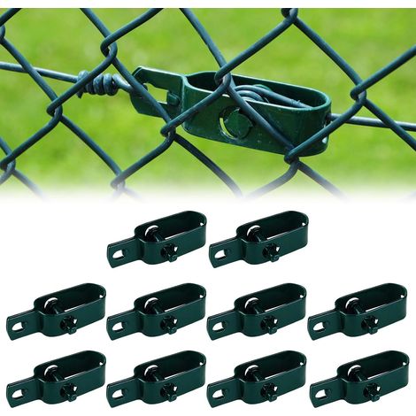 10 Pcs Wire Mesh Tensioner, Barbed Wire Tensioners, Locking Fence Adjuster 100 mm, Wire Rope Connector Kit for Garden, Ratchet Wire Rope (Green) (1/5)