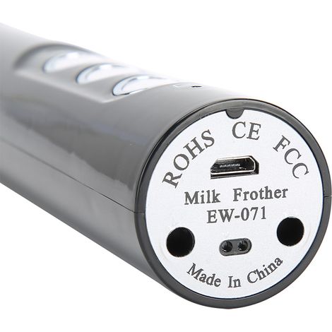 Espumador de leche eléctrico – Mezclador USB automático – ABS/Acero inoxidable – Negro – 235 g – 3 velocidades – Juego de 4 accesorios (1/5)