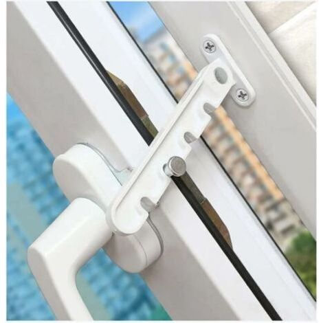 Pair Entrebâilleur de fenêtre à battant, verrou de sécurité pour bébé, verrou anti-pincement, entrebâilleur de ventilation de fenêtre, ouverture vers l'extérieur pour fenêtre UPVC, bois et aluminium,b