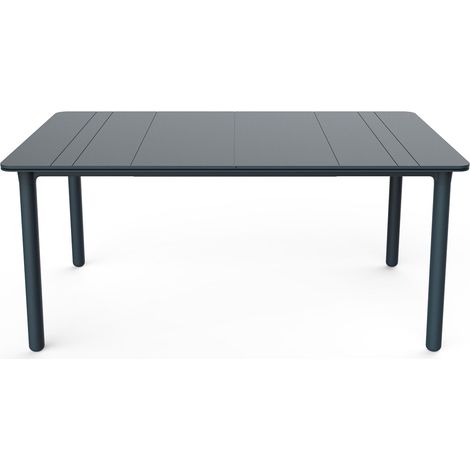 Garbar – Table rectangulaire de jardin 160x90 cm – Pied gris foncé – Résistante aux UV et intempéries – Pour 4-6 personnes