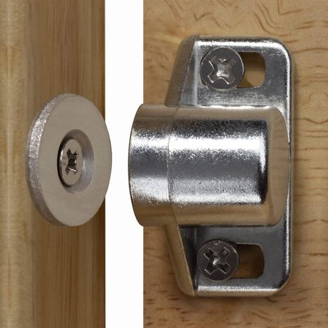Serrure magnétique en néodyme pour porte de placard - Lot de 8 pièces argentées (1/5)