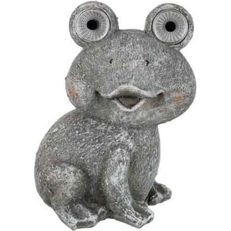 Statuette Déco "Grenouille Solaire" 22cm Gris (1/3)