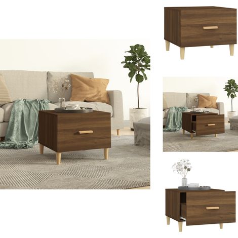 Couchtisch Braun Eiche 50x50x40 cm Holzwerkstoff - Couchtisch - Wohnzimmerschreibtisch - Esszimmertisch - Holzmöbel - Tisch Braun (1/5)