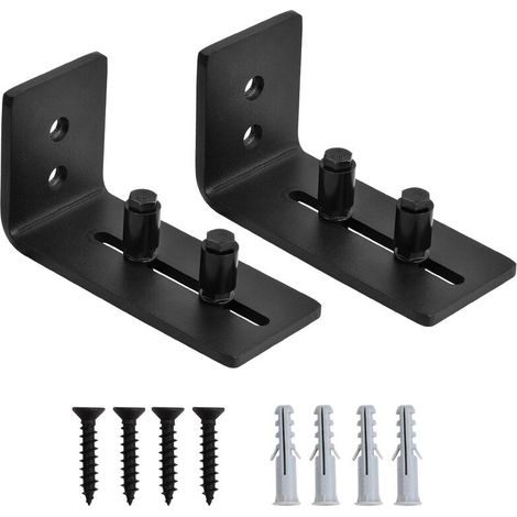 [JAMAIS UTILISÉ] 2pcs Guide de Plancher de Porte de Grange,,Guide de Porte Coulissante Réglable en Acier au Carbone Kit de Guide Porte Coulissante, Guide de au Sol Mur/Bas de Porte Guide Accessoire (1/4)