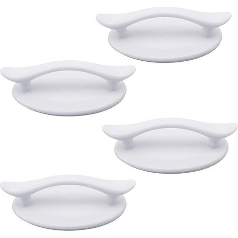 Pieces Self-Adhesive White Plastic Handles for Doors and Windows, Cupboards, Drawers, Wardrobes (8.3 x 4.9 cm) (1/5)