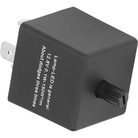Einstellbares 12V-LED-Blinkerrelais, wasserdichtes ABS-Gehäuse, 3-polig, tragbar für Autos, universeller Blinkerregler (1/5)