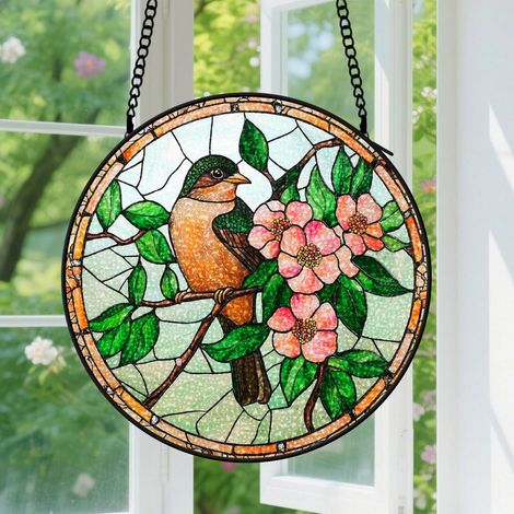 9cm Suspension en Vitrail, Attrape-Soleil Coloré Unique pour Fenêtre Jardin, Décoration Intérieure Minimaliste, Cadeau Homme, Femme, Maman (1/5)