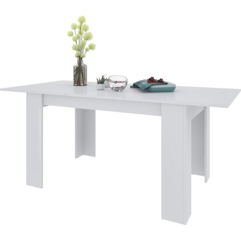Table à Manger Extensible Table Extensible Jusqu'à 190 cm, Table Basse en Bois, 140 x 78 x 90 cm, Blanc (1/5)
