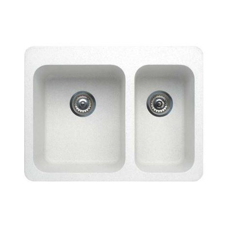 Lavello Elleci Incasso 2 vasche 70x53 Fox 330 Granitek Avena LGF33051BTP (1/3)