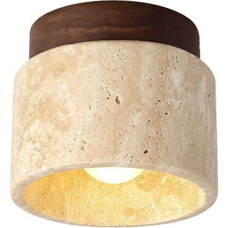 Plafonnier en verre vintage en pierre naturelle semi-encastré petit luminaire de couloir abat-jour en marbre du milieu du siècle moderne proche du plafonnier pour porche de couloir de cuisine
