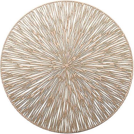 1 set de table rond en PVC ajouré pour restaurant, tapis de table décoratif anti-chaleur pour steak (1/5)