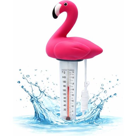 Thermomètre flottant - Théomètre d'eau pour piscine- Pour une mesure précise (flamant rose) (1/4)