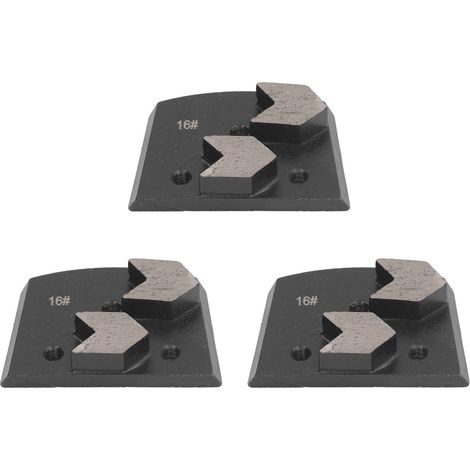 3 Pièces Pads Diamantés Trapézoïdaux Noirs pour Meulage et Polissage du Béton, Grain 16, 2 Flèches (1/5)