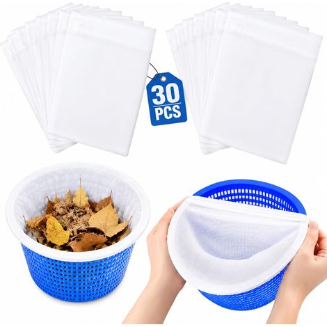 30 x Reusable Pool Skimmer Socks for Filter Basket Skimmer for Debris and Dirt Leaves, Hair (1/5)