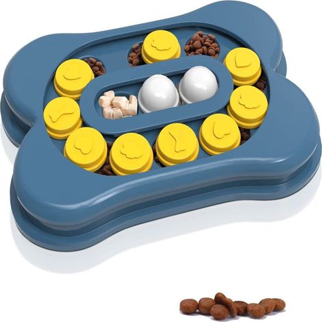 Jouets interactifs pour chiens, jouets Asbtos pour l'entraînement du QI et l'enrichissement mental, jouets en forme d'os pour chiots avec distributeur de friandises (1/5)