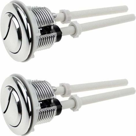 2 Pièces Boutons Poussoirs De Toilette Double Chasse Bouton 38Mm Standard Chrome Plaqué Argent Wc Réservoir Boutons (1/4)