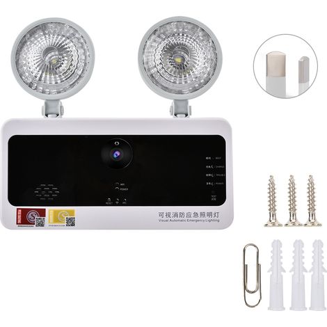 Caméra de surveillance avec lumière d'urgence 180° 720P HD détection de mouvement, prise AU 220V (1/5)