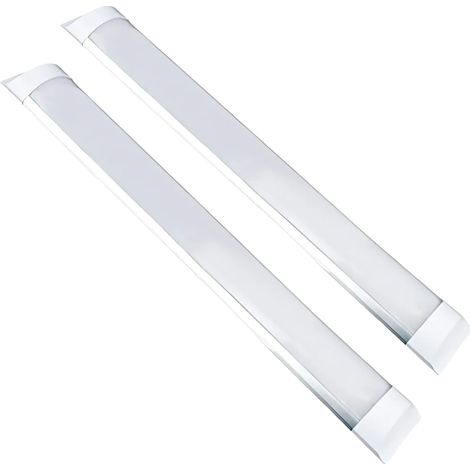 Plafoniera LED Soffitto 90 cm Luce Fredda 28W Barra Lineare - Set da 2 Pezzi (1/5)