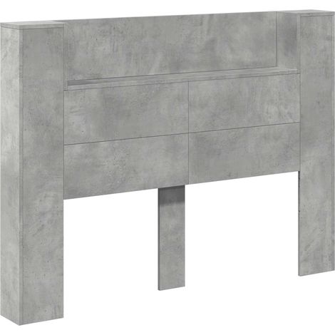 Maison Exclusive - Cabinet de Tête de Lit avec LED Béton 140 x 16,5 x 103,5 cm