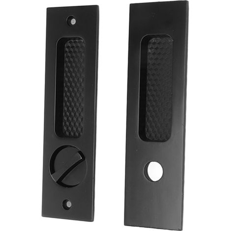Serrure à mortaiser pour porte coulissante avec 2 clés, en alliage de zinc, avec poignée encastrée invisible, pour quincaillerie de meubles en bois, noire.