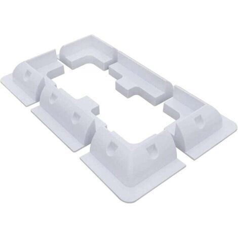 (Blanc) Lot de 6 supports de montage pour panneaux solaires ABS, aucun perçage requis, largement utilisés sur les toits des camping-cars, caravanes, véhicules, camping-cars, garages, hangars (1/4)