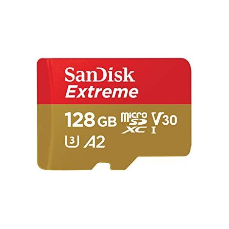 SanDisk Extreme – Carte microSDXC 128 Go + Adaptateur – UHS-I U3 V30 A1 – 190 Mo/s – 4K UHD (1/5)