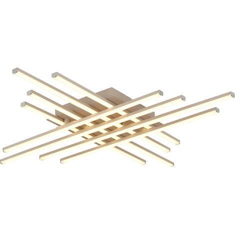 LED Deckenleuchte Deckenlampe Wohnzimmerlampe schwenkbar Beige Metall L 71 cm (1/5)