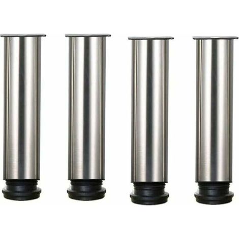 Lot de 4 pieds de meuble - Acier inoxydable - Réglables en hauteur de 25 cm - Idéal pour canapé, table, armoires (1/4)