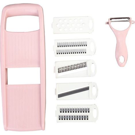 Mandoline - Coupe-Légumes 5 en 1 - Lames Acier Inoxydable - Pour Cuisines Compactes - 1 Pièce (1/5)