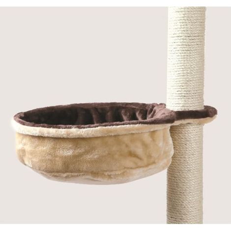 Sac confort pour arbre à chat – Recouvert de peluche – Cadre métal – Réversible – Ø38 cm – Supporte jusqu'à 4,5kg – Coloris brun et beige – Trixie (1/5)