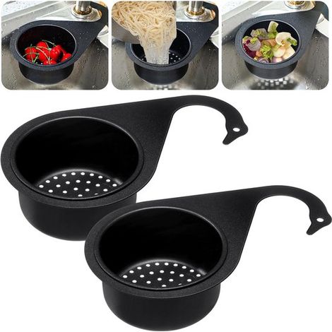 Cesta coladora de fregadero de acero inoxidable de 2 piezas，8,7 x 3,9 x 2,3 pulgadas，22 x 9,9 x 5,8 cm，2 piezas，425 ml，acero，15 oz